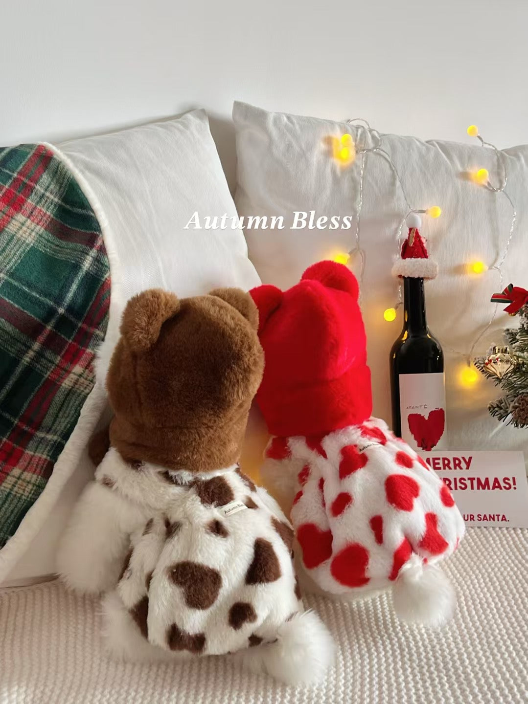 Autumn Bless Cozy Christmas Furry Print Dress Collection