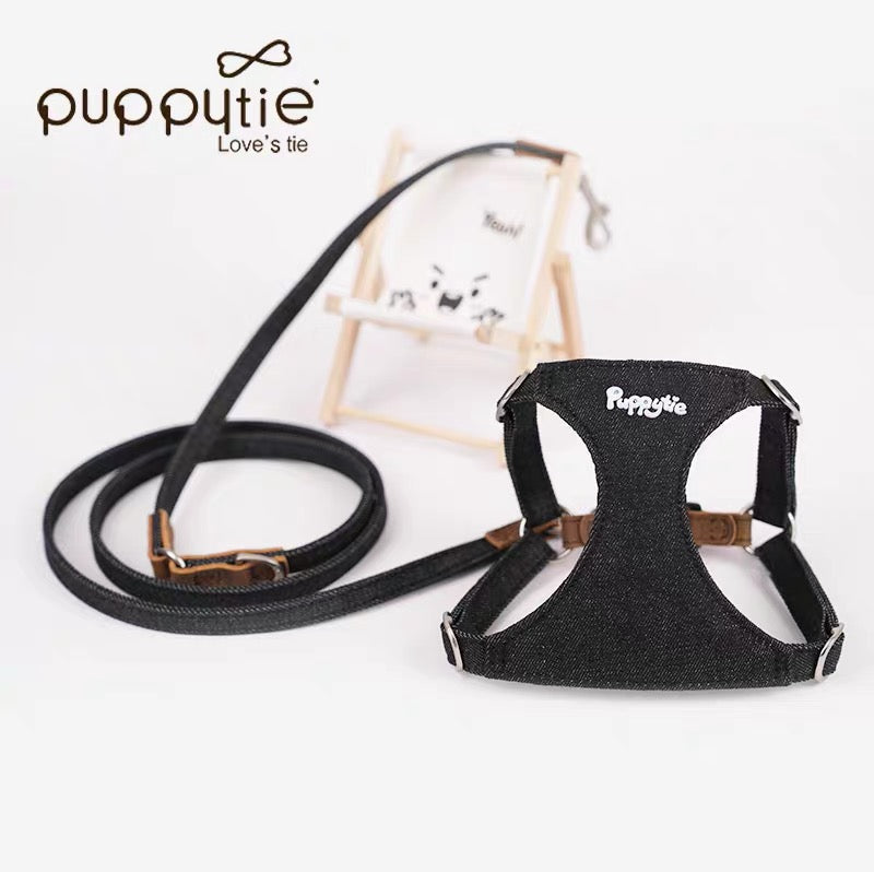 Puppytieデニムペットハーネス(猫&小型犬用)– 簡単着用・軽量・スタイリッシュ| Denim Pet Harness for Cats & Small Dogs – Quick Wear, Lightweight & Stylish | Puppytie