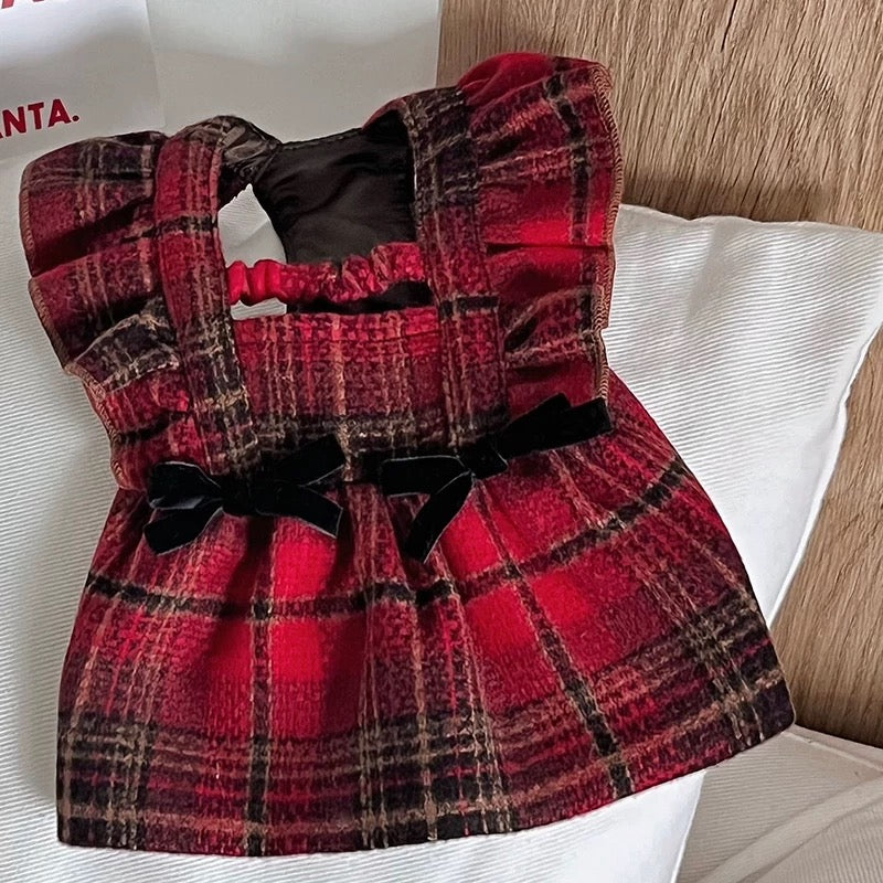 Autumn Bless Festive Plaid Ruffle Dress