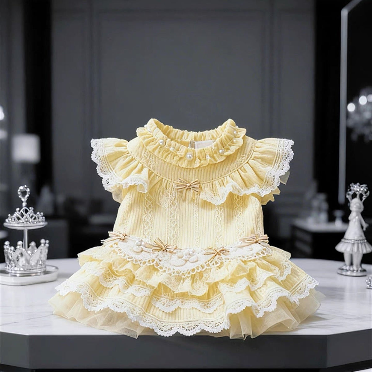 Doung Baby Buttercream Pearl Princess Dress