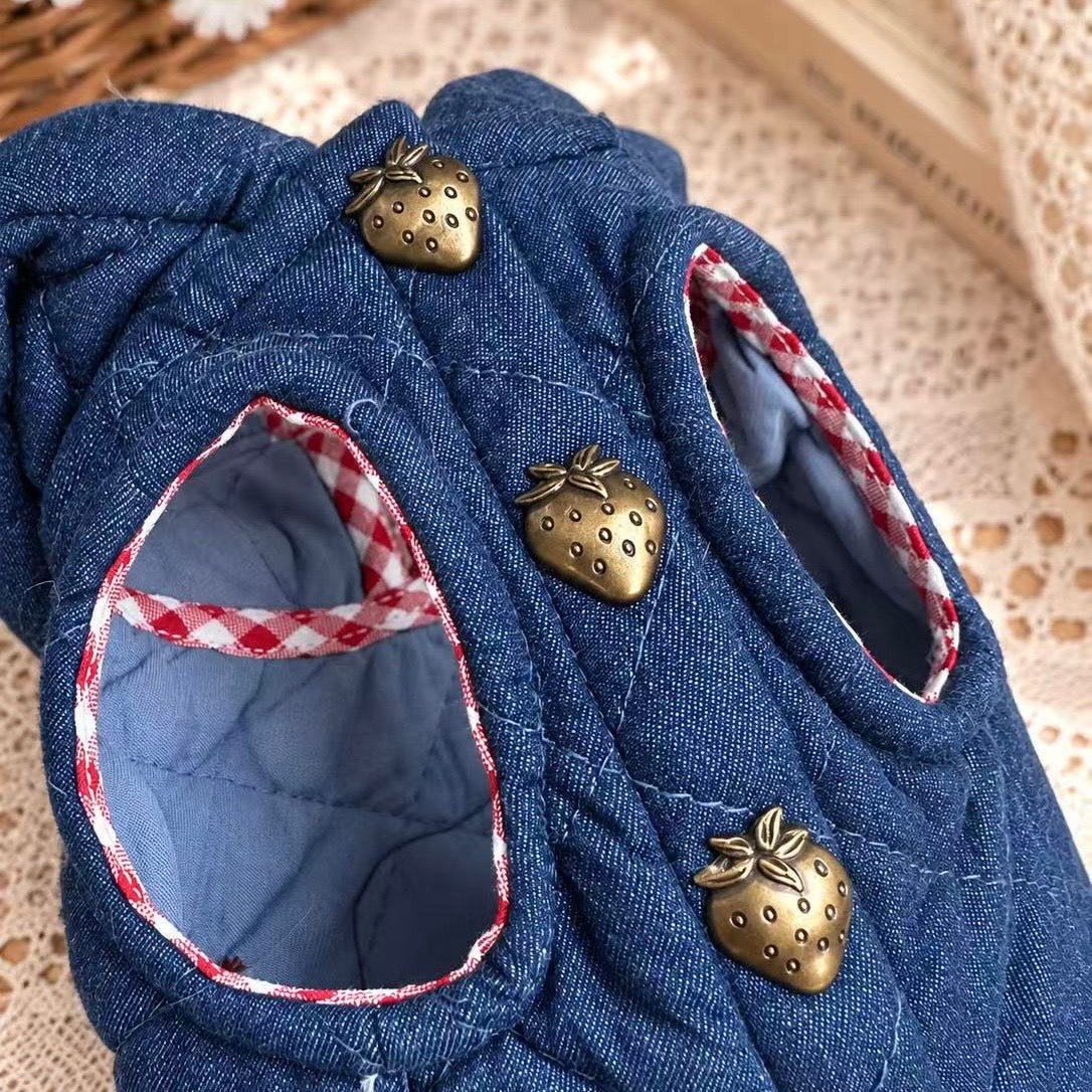 TaniWina Teddy Denim Quilted Hooded Jacket