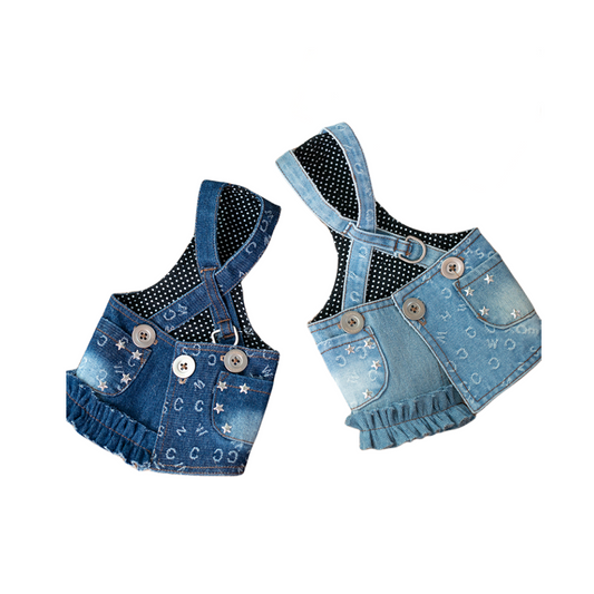 TaniWina Denim Pet Harness Dress: Elevate Your Furry Friend's Style