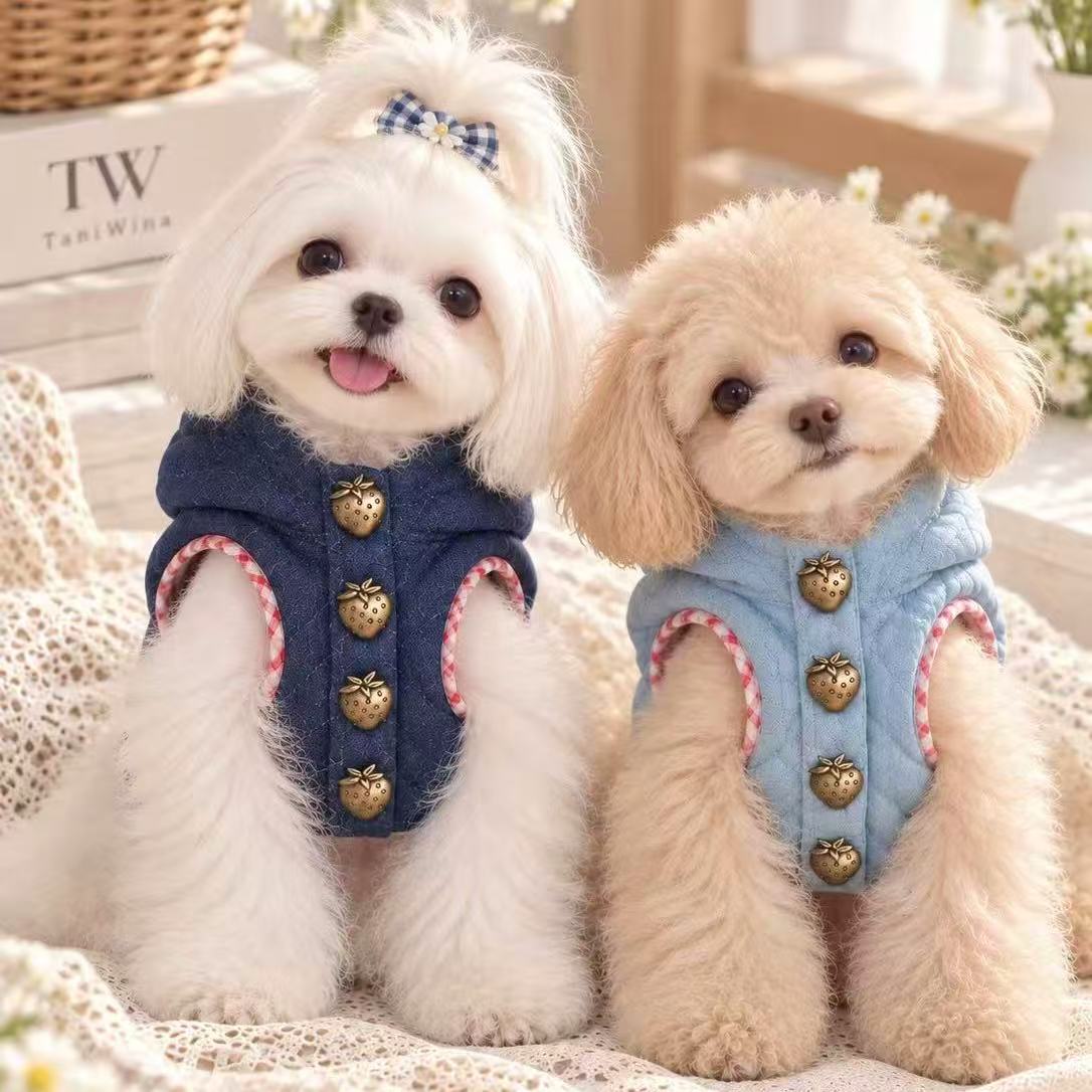 TaniWina Teddy Denim Quilted Hooded Jacket
