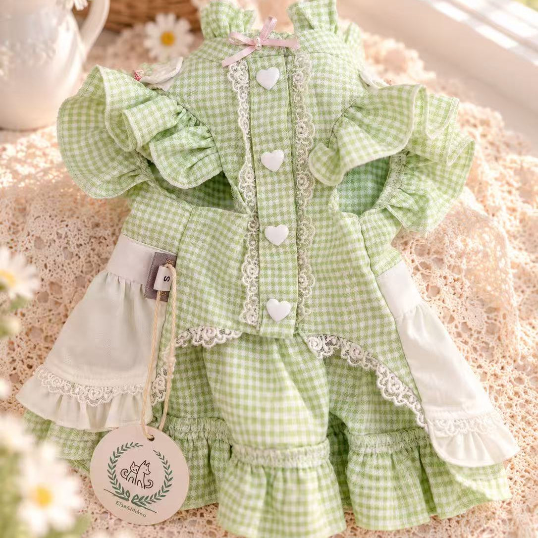 Elsamilu Bluebell Garden Embroidery Dress – Green