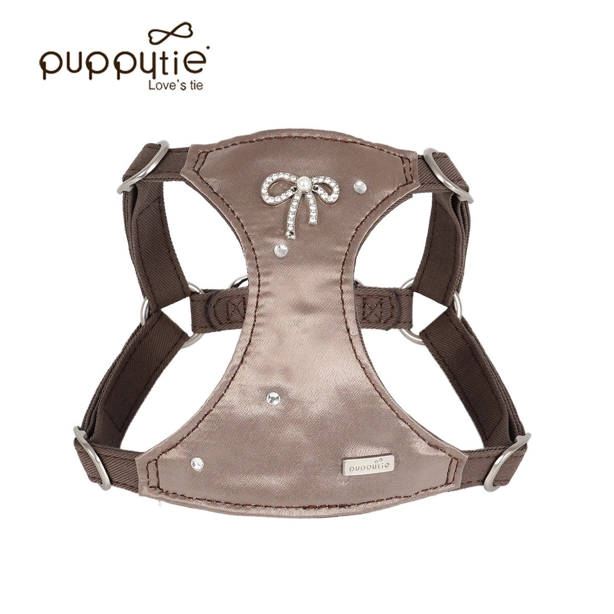 Puppytie猫・犬用ベスト型ハーネス（リボン付き） – お出かけ用ペットリード、首に負担をかけないタイプ| Bowknot Vest-Style Harness for Cats & Dogs – Pet Leash for Outings, No Pull on Neck