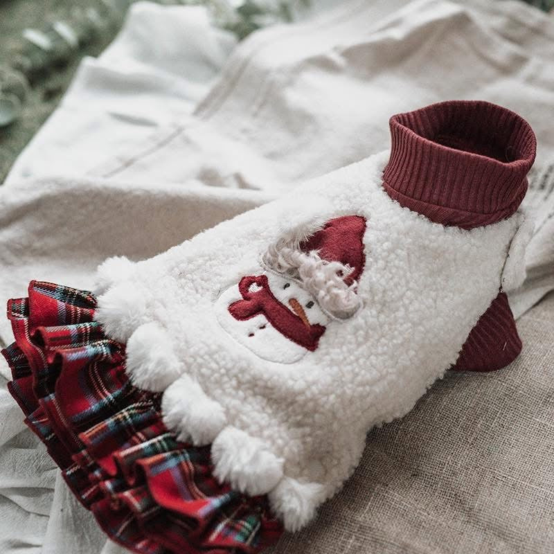 TaniWina Cozy Christmas Snowman Fleece Dress