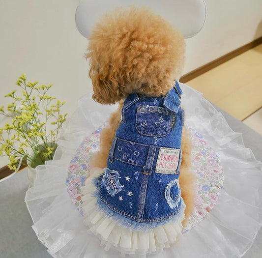 TaniWina Doggy Jean Suspender Dress - Adorable Pet Fashion for Any Occasion