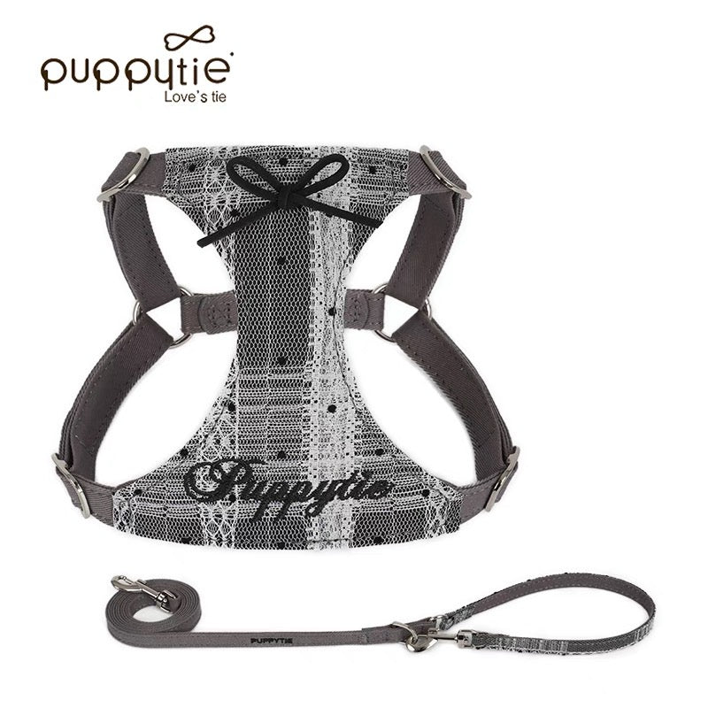 Puppytie小型犬・猫用レース付きペットハーネスベスト（お散歩用）｜Lace Leash and Walking Vest for Small Dogs and Cats