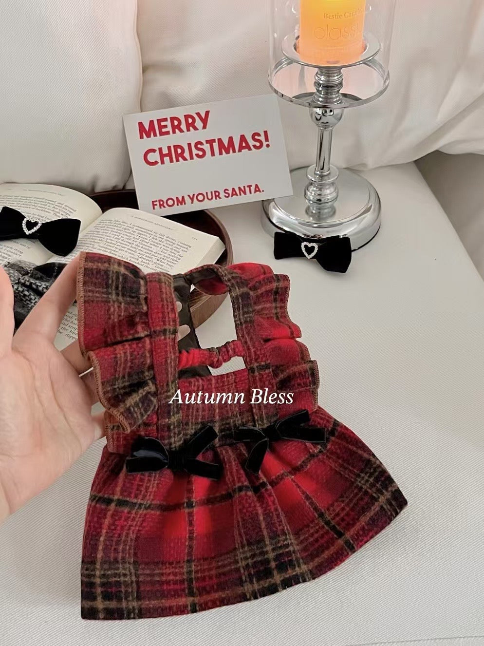 Autumn Bless Festive Plaid Ruffle Dress