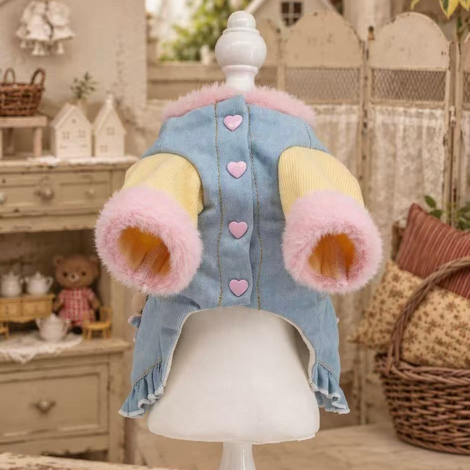 Elsamilu Teddy Pocket Denim Dress