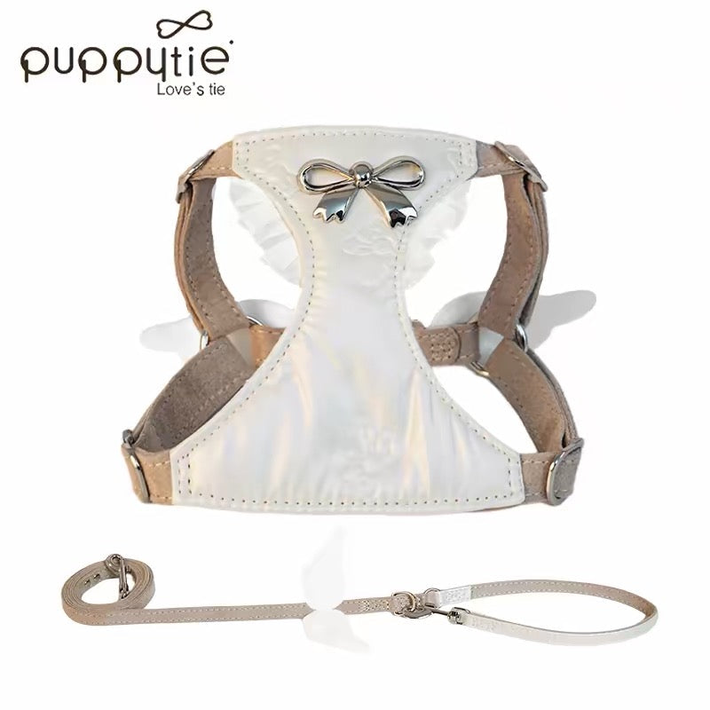 Puppytie Angel Wings No Pull Dog & Cat Harness Set – Adjustable Harness & Leash for Small Pets