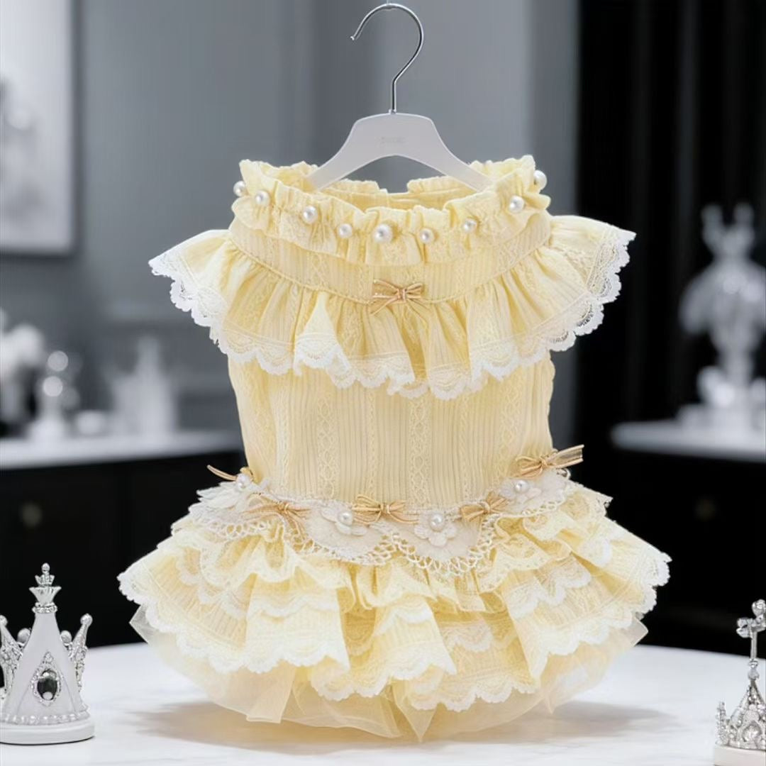 Doung Baby Buttercream Pearl Princess Dress