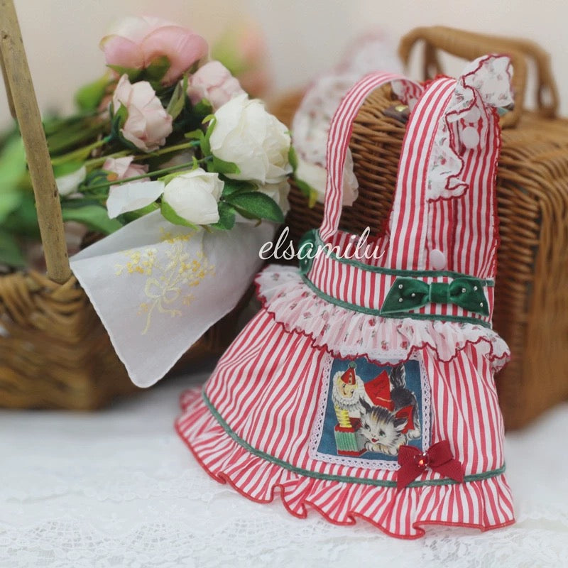 Elsamilu Christmas 3-in-1 Pet Dress – Festive Holiday Outfit for Small Dogs & Cats