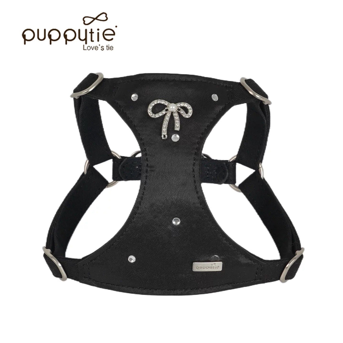 Puppytie猫・犬用ベスト型ハーネス（リボン付き） – お出かけ用ペットリード、首に負担をかけないタイプ| Bowknot Vest-Style Harness for Cats & Dogs – Pet Leash for Outings, No Pull on Neck