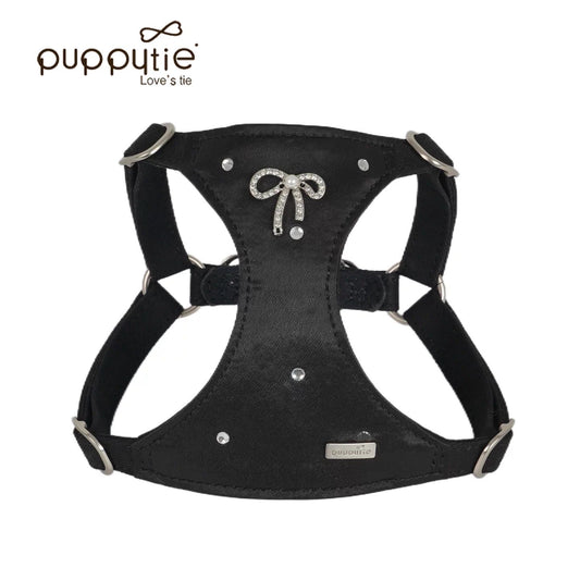Puppytie猫・犬用ベスト型ハーネス（リボン付き） – お出かけ用ペットリード、首に負担をかけないタイプ| Bowknot Vest-Style Harness for Cats & Dogs – Pet Leash for Outings, No Pull on Neck