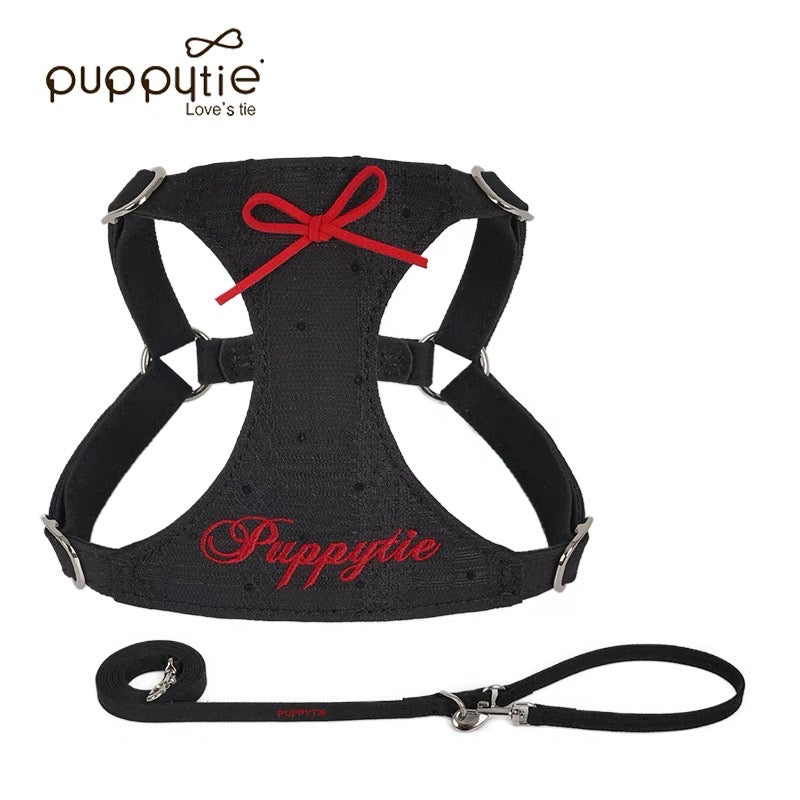 Puppytie小型犬・猫用レース付きペットハーネスベスト（お散歩用）｜Lace Leash and Walking Vest for Small Dogs and Cats