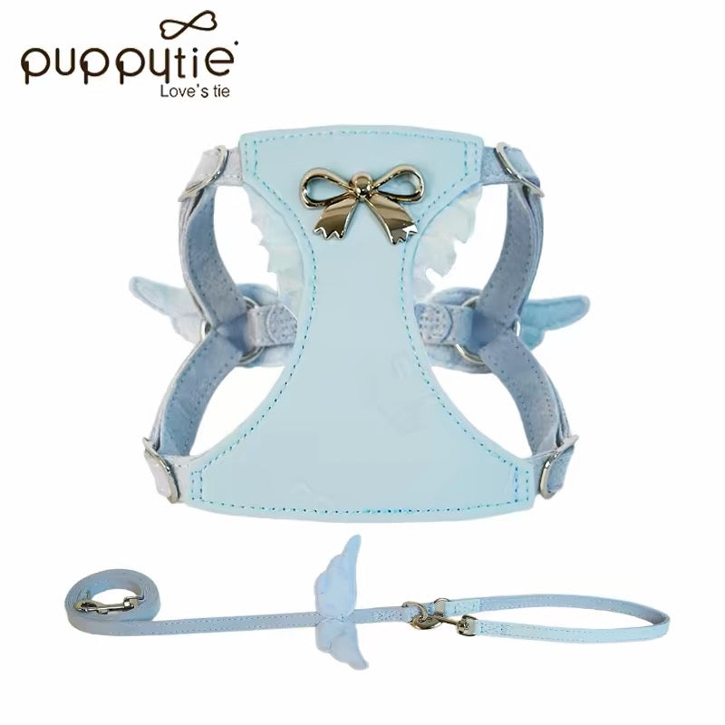 Puppytie Angel Wings No Pull Dog & Cat Harness Set – Adjustable Harness & Leash for Small Pets