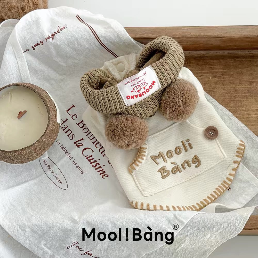 Mooli Bang Teddy Pom Pom Knit Collar Top