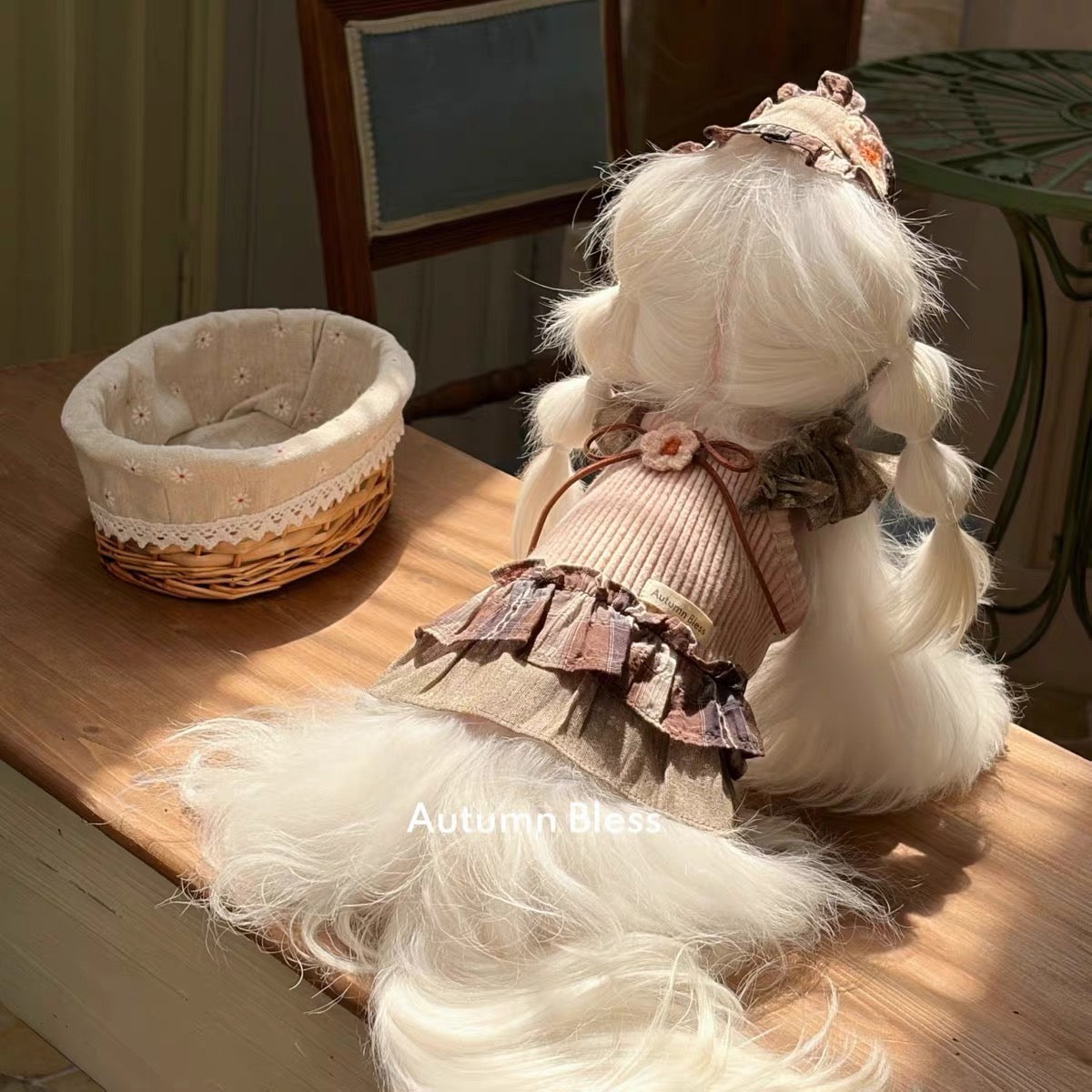 Autumn Bless クロシェフラワー ニットワンピース