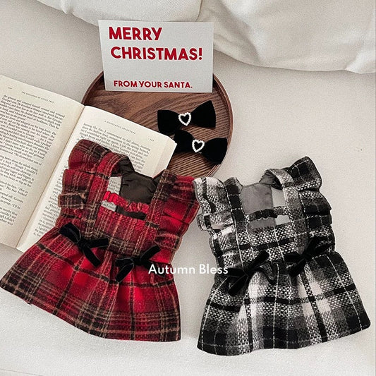 Autumn Bless Festive Plaid Ruffle Dress