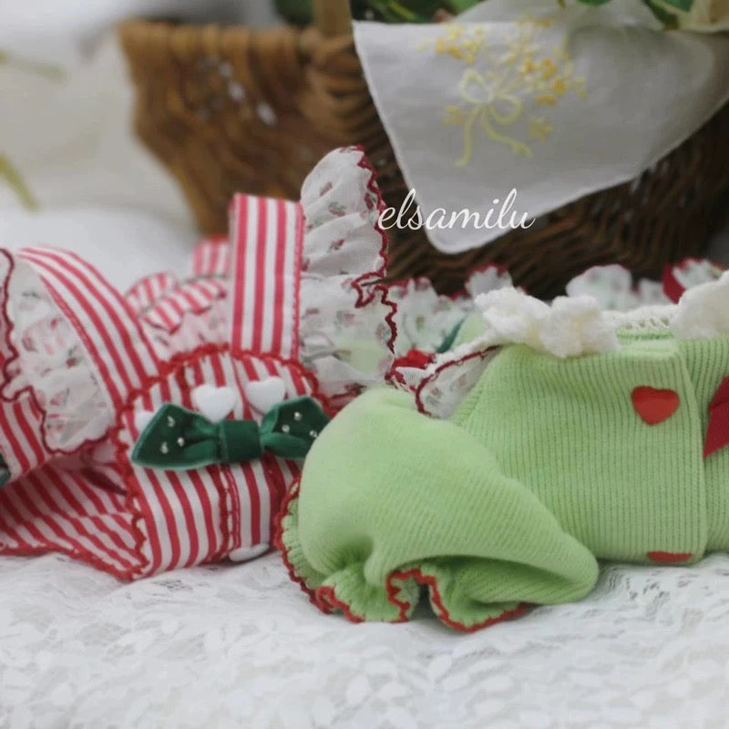 Elsamilu Christmas 3-in-1 Pet Dress – Festive Holiday Outfit for Small Dogs & Cats