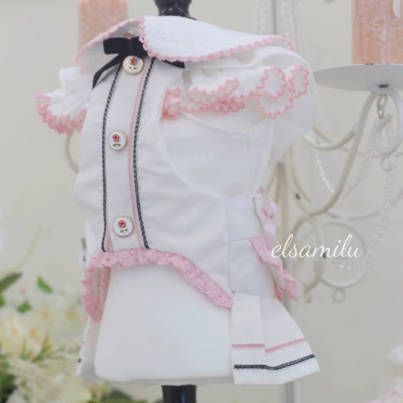 Elsamilu  Pleated Dress with Inner Set (White Color)