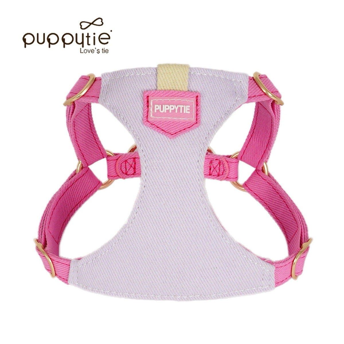 Puppytie マカロンキャンディシリーズ ペット用リード＆ハーネスセット – 小型犬・猫用の可愛いデニム風ベスト型胸当て、散歩に最適|  Macaron Candy Series Pet Leash & Harness Set – Cute Denim Vest-Style Chest Harness for Small Dogs and Cats, Perfect for Daily Walks