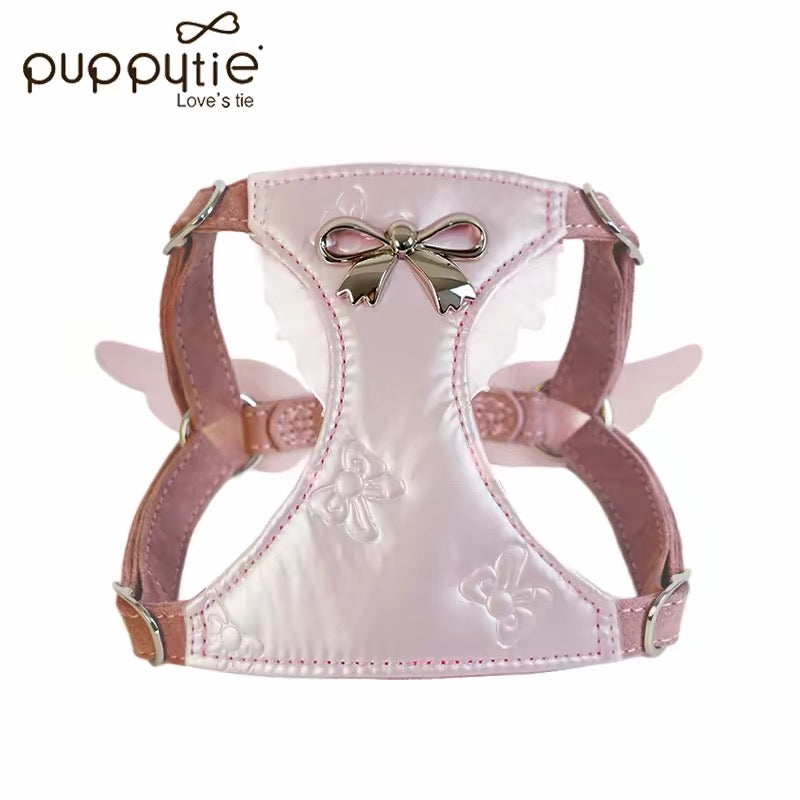 Puppytie Angel Wings No Pull Dog & Cat Harness Set – Adjustable Harness & Leash for Small Pets