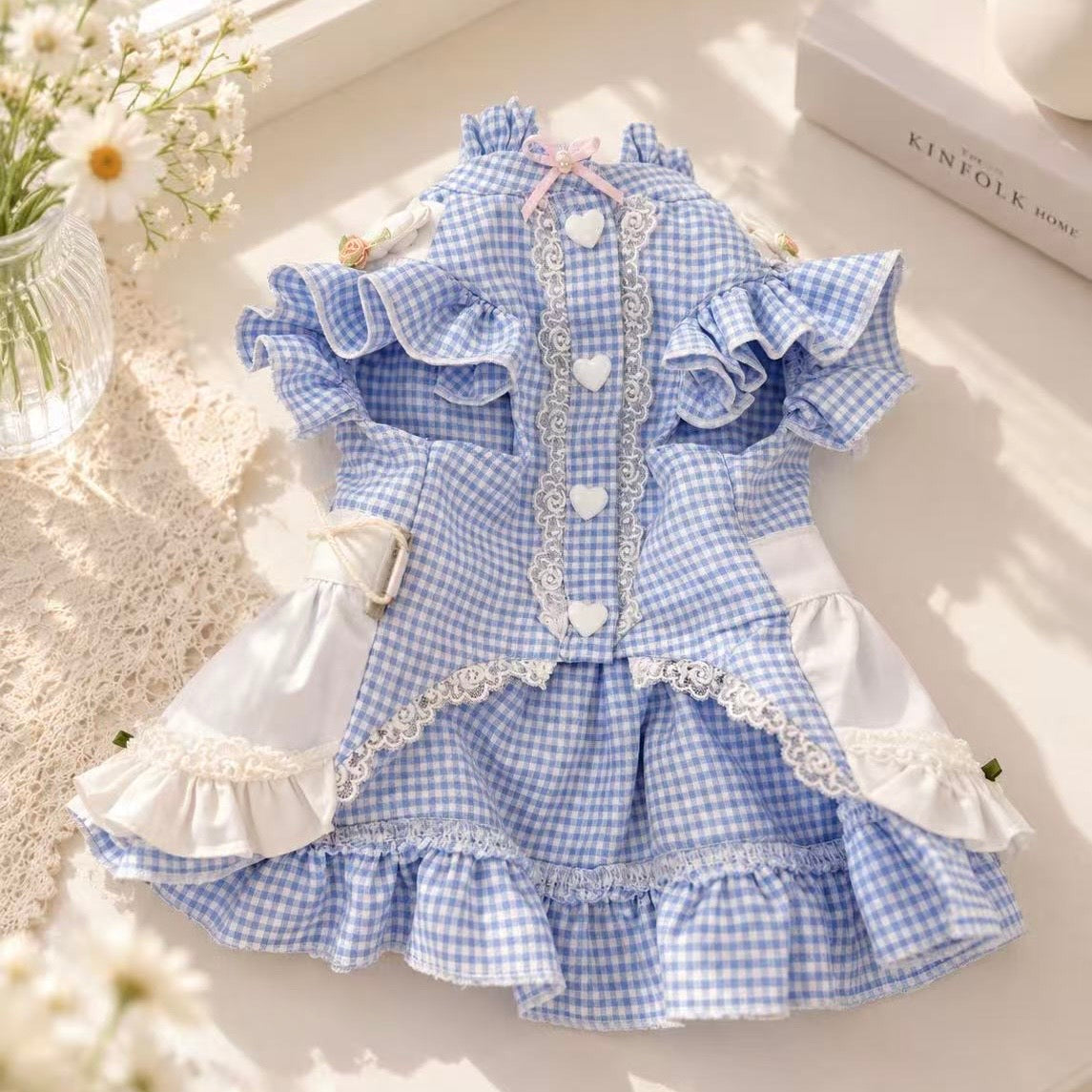 Elsamilu Bluebell Garden Embroidery Dress – Blue