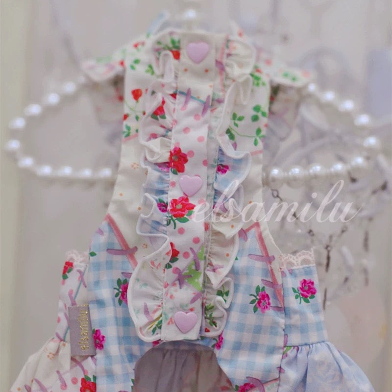 Elsamilu パッチワーク ベア キャンディ ペットドレス – 小型犬・猫用かわいい服