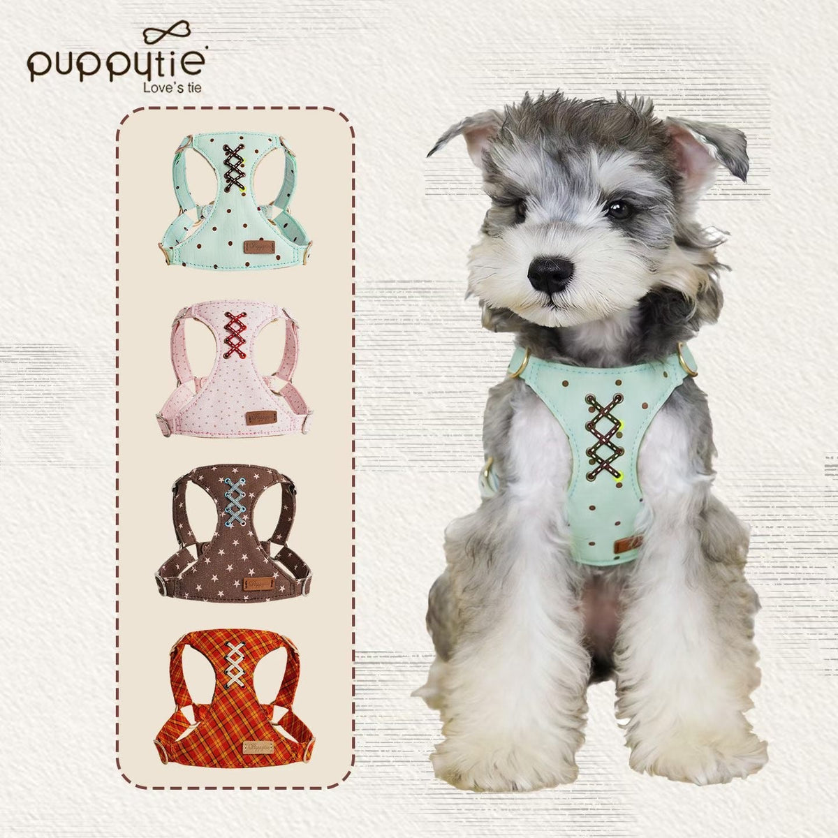 Puppytie Vintage No Pull Dog & Cat Harness