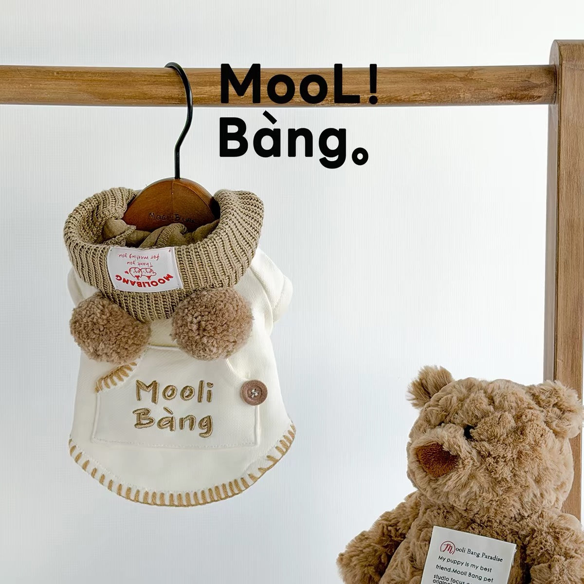 Mooli Bang Teddy Pom Pom Knit Collar Top