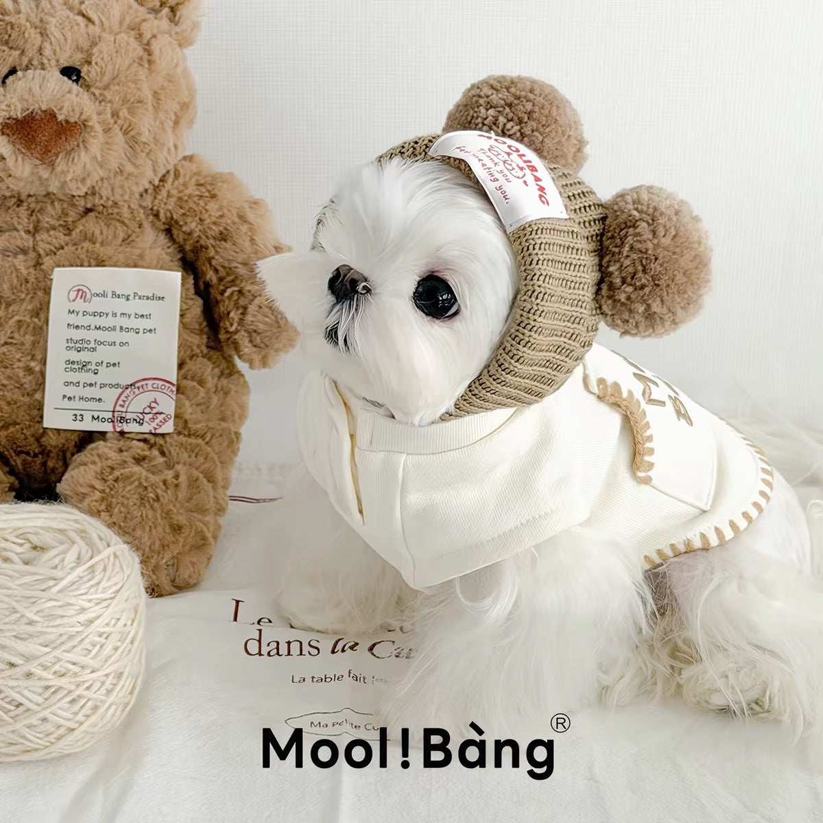 Mooli Bang Teddy Pom Pom Knit Collar Top