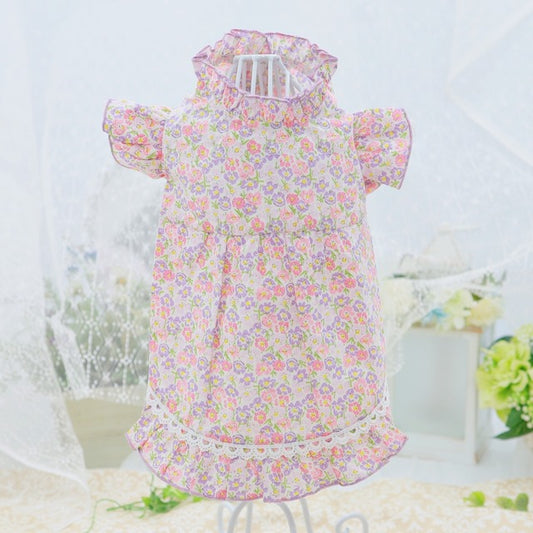 TaniWina Pawfect Petals Floral Flying Sleeve Lace Princess Dress for Small Dog