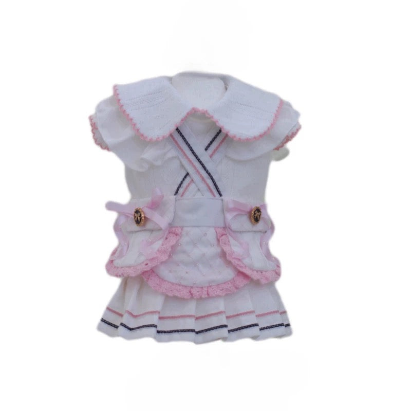 Elsamilu  Pleated Dress with Inner Set (White Color)