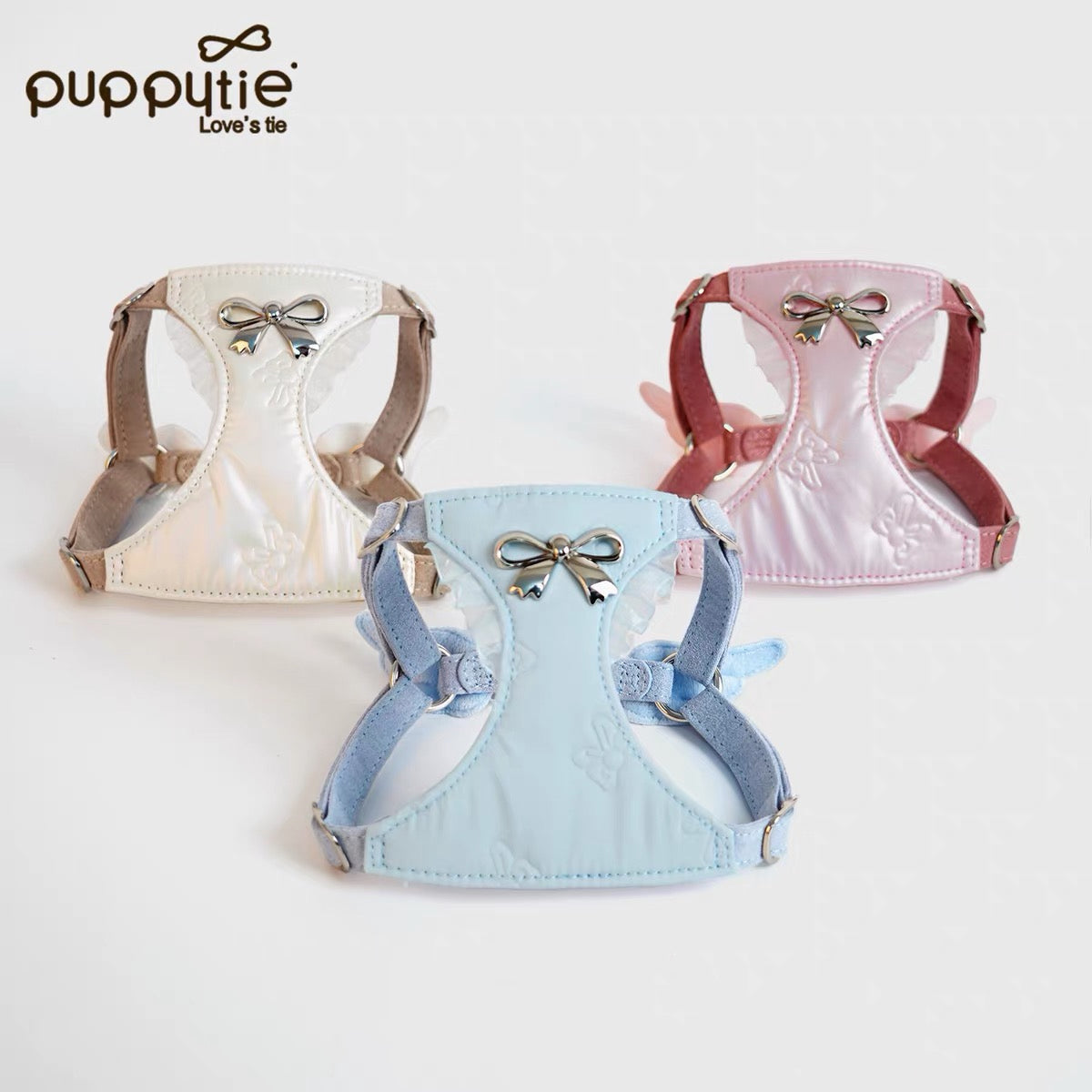 Puppytie Angel Wings No Pull Dog & Cat Harness Set – Adjustable Harness & Leash for Small Pets
