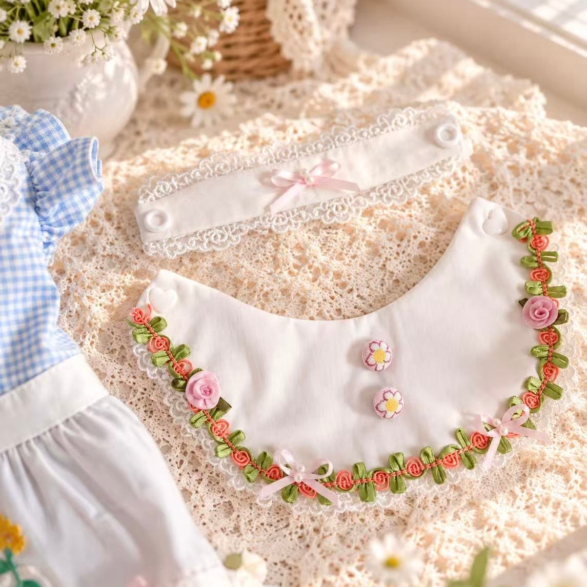 Elsamilu Bluebell Garden Embroidery Dress – Blue