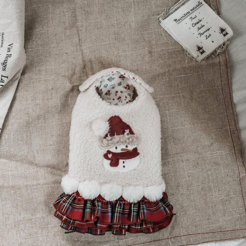 TaniWina Cozy Christmas Snowman Fleece Dress