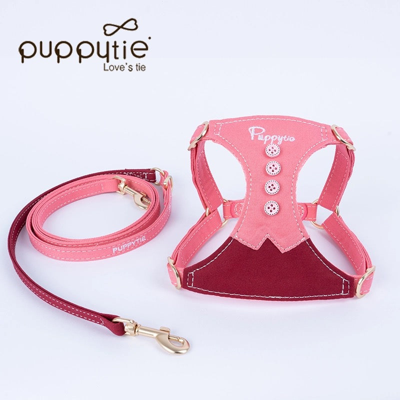 Puppytieノーティカルエクスプローラーツートーンペットハーネス | プレミアムコットン使用 | 猫＆小型犬用 |Puppytie Nautical Explorer Two-Tone Pet Harness | Premium Cotton | For Cats & Small Dogs