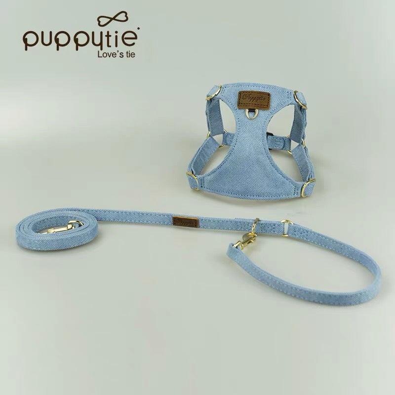 Puppytie 軽量チェック柄ペットハーネス（猫と小型犬用）| 柔らかく快適なフィット感｜Puppytie Lightweight Plaid Pet Harness for Cats & Small Dogs | Soft, Comfortable Fit