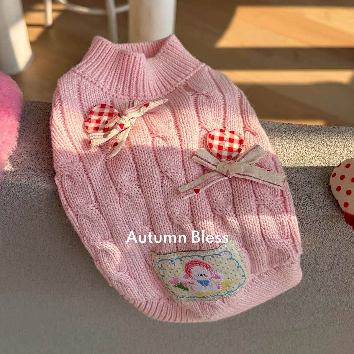 Autumn Bless ルビーチャーム ケーブルニットセーター